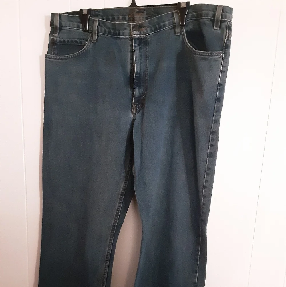 TWO Pair Of Eddie Bauer Classic Blue Denim Jeans - Picture 4 of 15